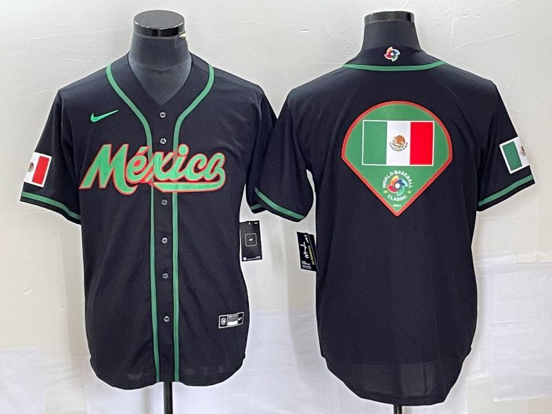 Men 2023 World Cub Mexico Blank Black Nike MLB Jersey8->more jerseys->MLB Jersey